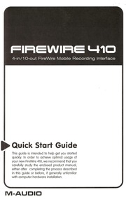 firewire 410 quick start guide