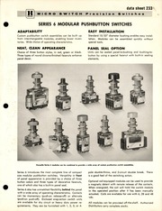 Honeywell Micro Switch Precision Switches (Data Sheet 233)
