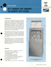 Potter MT-24 Magnetic Tape Transport and Magnetic Tape Systems