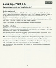 SuperPaint v3.5 System Requirements and Installation Card